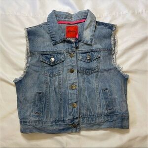 Red Tulips size large jean vest